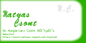 matyas csont business card